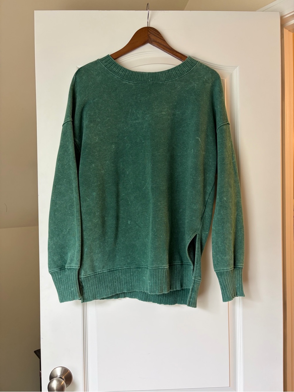 NWOT Green Distressed Sweatshirt
